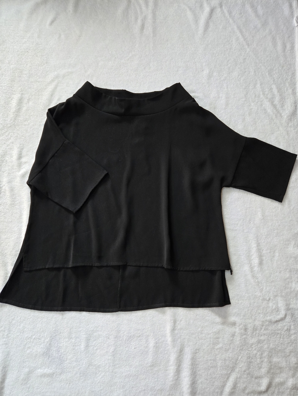 New Suzy D London Black XL Audrey Cowl Neck Relaxed Fit Top